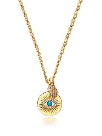 Nialaya Women's Necklace Skyfall Evil Eye and Hamsa Hand Necklace 17.5 Inches / 44.45 cm WNECK_084